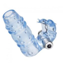 3 Way Double Dolphin Ring Blue Vibrator main