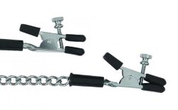 Adjustable Alligator Nipple Clamps With Link Chain Silver main