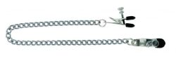 Adjustable Broad Tip Nipple Clamps With Link Chain Silver main