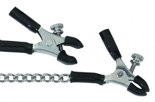 Adjustable Micro Plier Nipple Clamps With Link Chain Silver second