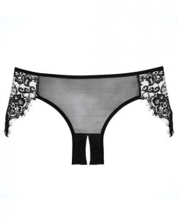 Adore Lavish & Lace Crotchless Panty Black O/S main