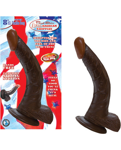 Afro american whoppers 8in curved dong with balls second