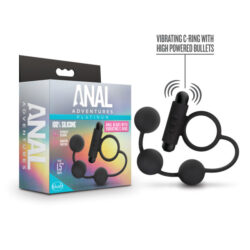 Anal Adventures Platinum Anal Beads W: Vibrating C Ring 1