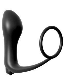 Anal Fantasy Ass Gasm Vibrating Plug Cock Ring Black main