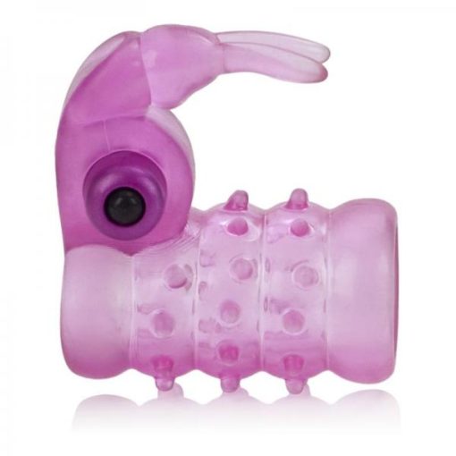Basic Essentials Stretchy Vibrating Bunny Enhancer Pink second