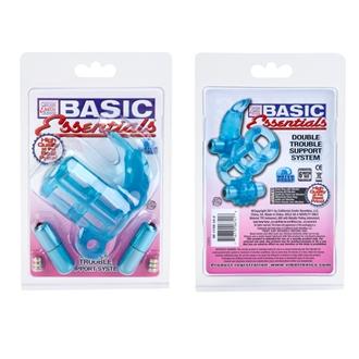 Basic essentials double trouble vibrating support system - blue second