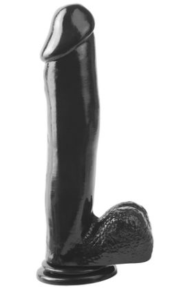 Basix Rubber 12 Inch Dong With Suction Cup Black main