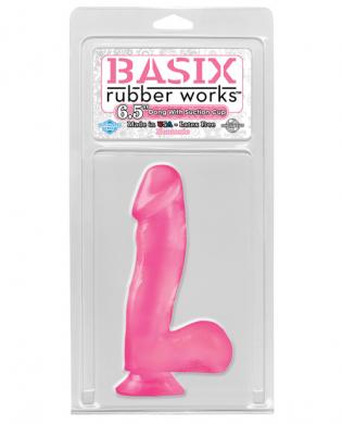 Basix rubber 6. 5 inches dong suction cup pink second