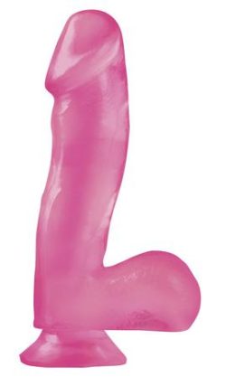Basix Rubber 6.5 inches Dong Suction Cup Pink main