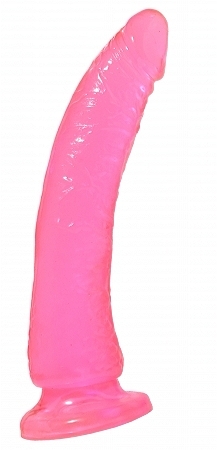 Basix Rubber Slim 7 inches Dong Suction Cup Pink main