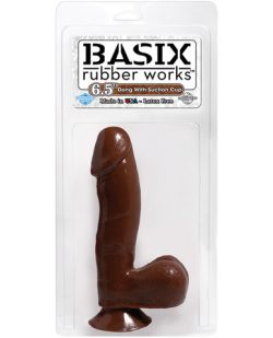 Basix Rubber Works - 6.5in. Dong With Suction Cup Brown main