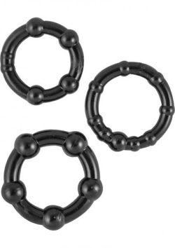 Beaded Cock Rings Black 3 Pack main