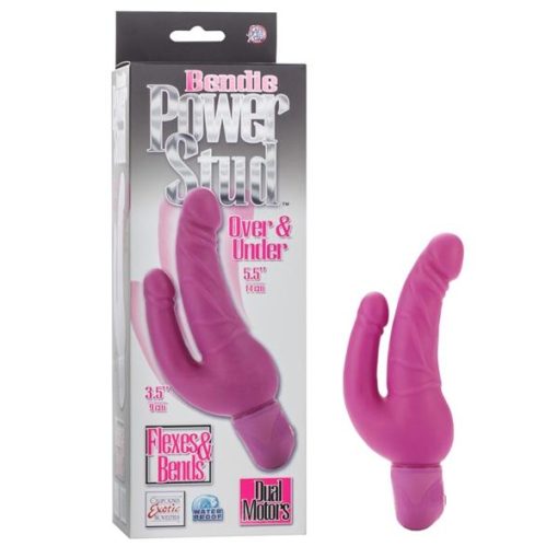 Bendie Power Stud Over & Under Double Vibrating Dildo Waterproof - Pin second