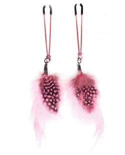 Bijoux De Nip Colored Feather Pink Tweezer Clamp main