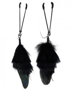 Black Feather Black Tweezer Nipple Clamps main