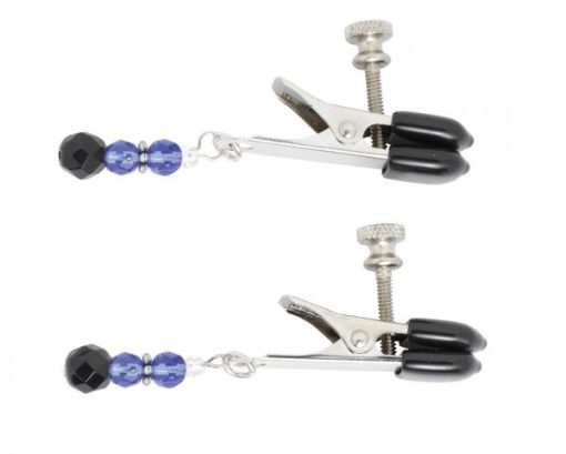 Blue Beaded Clamps With Broad Tip Nipple Clamps Blue main