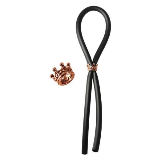 Bolo Lasso Ring Rose Gold Crown Slider Black second