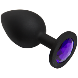 Booty Bling Large Black Plug Purple Stone main