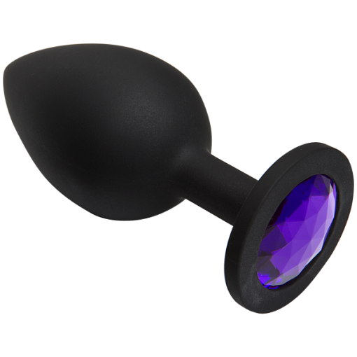 Booty Bling Large Black Plug Purple Stone main