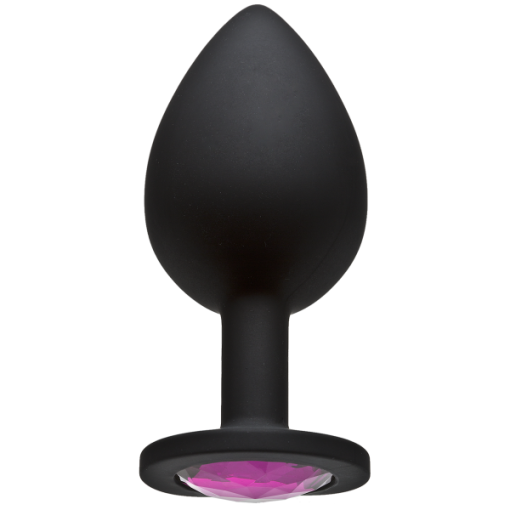 Booty Bling Large Butt Plug Black Pink Stone second