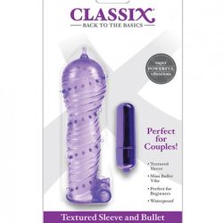 Classix Textured Sleeve & Bullet Vibrator Purple main