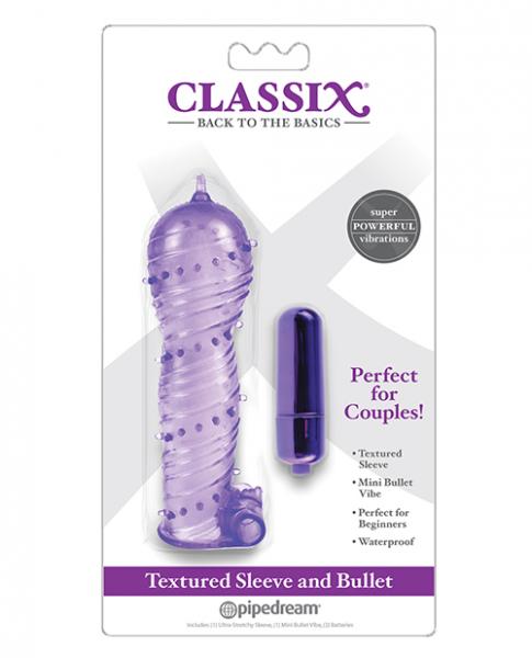 Classix textured sleeve & bullet vibrator purple main