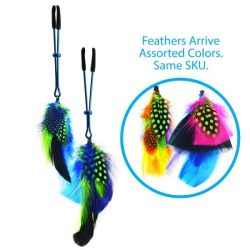 Colored Feather Blue Tweezer End Nipple Clamps main