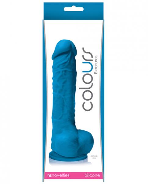 Colours pleasures realistic dildo blue with suction cup second