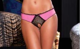 Crotchless frills panty with back bows pink m/l main