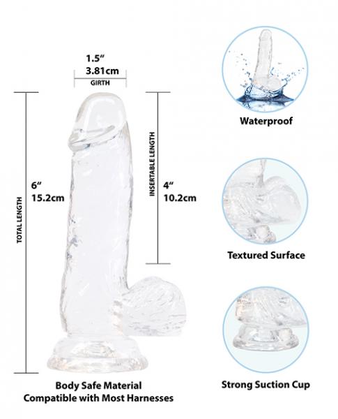 Crystal addiction dong 6 inches clear second