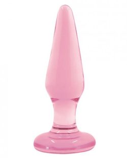 Crystal Glass Tapered Butt Plug Small Pink main