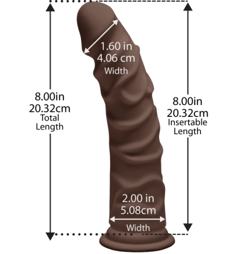 D Ragin D 8 inches Chocolate Ultraskyn Brown Dildo second