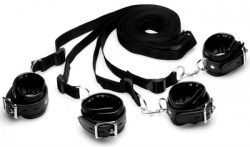 Deluxe Bed Restraint Kit Black Leather main
