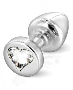 Diogol Anni R Heart T1 Crystal Silver Butt Plug main