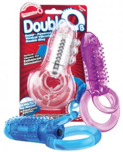 Double O 8 Speed Vibrating Cock Ring Assorted Colors main