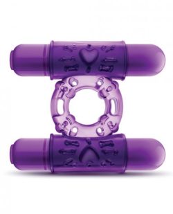 Double Play Dual Vibrating Cock Ring Purple main