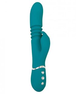 Eve's Rechargeable Thrusting Rabbit Vibrator Green main