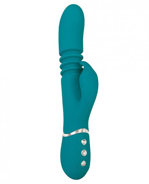 Eve's Rechargeable Thrusting Rabbit Vibrator Green main