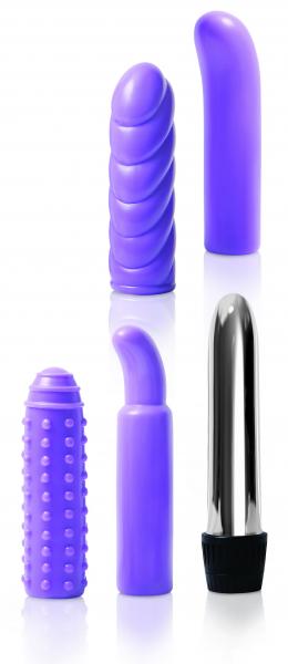 Evolved multi sleeve vibrator kit 4 sleeves & vibe purple second