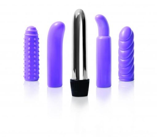 Evolved Multi Sleeve Vibrator Kit 4 Sleeves & Vibe Purple main
