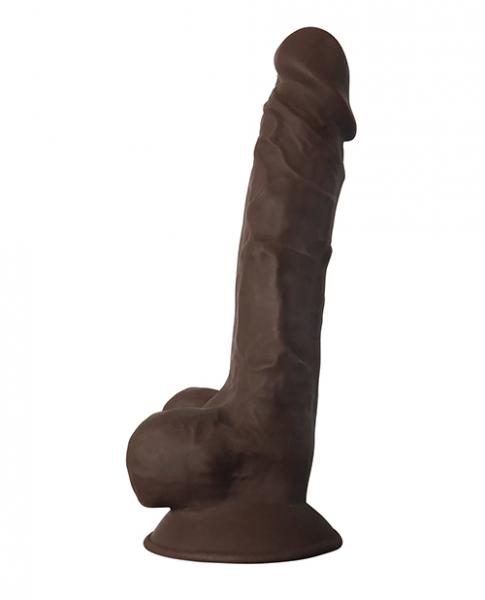 Fleshstixxx 7 inches silicone dong with balls brown main