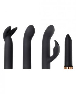 Four Play Set Black Bullet Vibrator with 3 Sleeves main