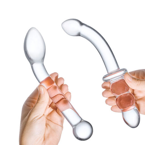 Glas 2pc G-SPOT P-Spot Pleasure Glass Dildo Set Model