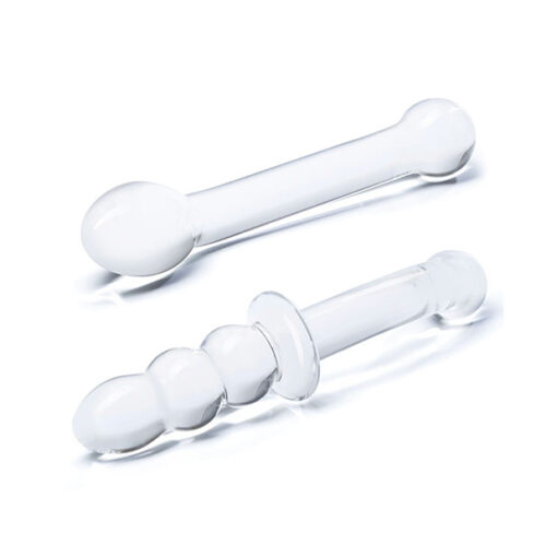 Glas 2pc G-SPOT P-Spot Pleasure Glass Dildo Set