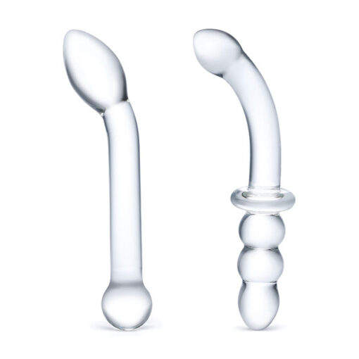 Glas 2pc G-SPOT P-Spot Pleasure Glass Dildo Set