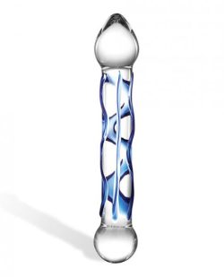 Glas 6.5 inches Glass Tip Textured Dildo Clear