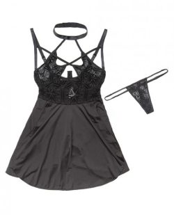 Halter Neck Underwire Babydoll & G-String Black XL main