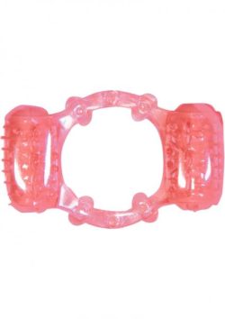 Humm Dinger Double Dinger Dual Vibrating Cock Ring Magenta main