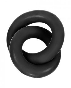 Hunkyjunk Duo Linked Cock & Ball Rings Tar Black main