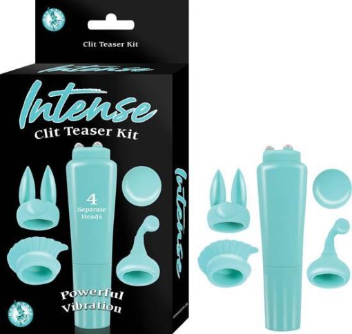 Intense clit teaser kit blue mini massager with 4 heads second
